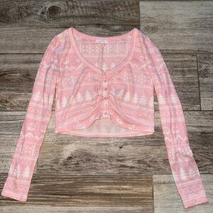 Pink Winter Pajama Top